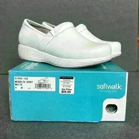 Softwalk Meredith Sport Clog Medium Width White Nursing Women’s Size 9 - Picture 2 of 11